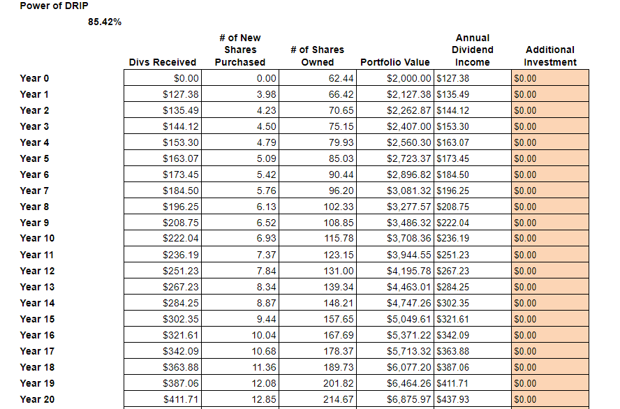 Dividend reinvestment (DRIP)