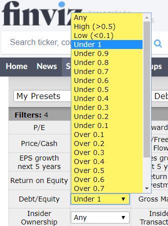 Finviz-Debt-Filter