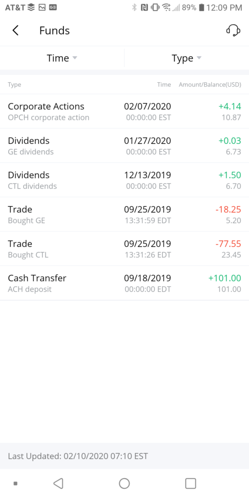 Webull Account History