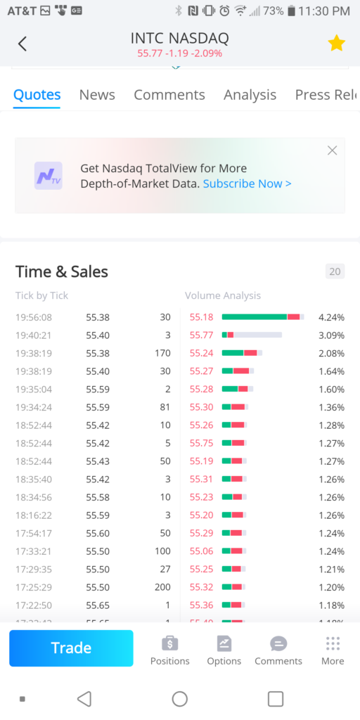 Webull recent bids